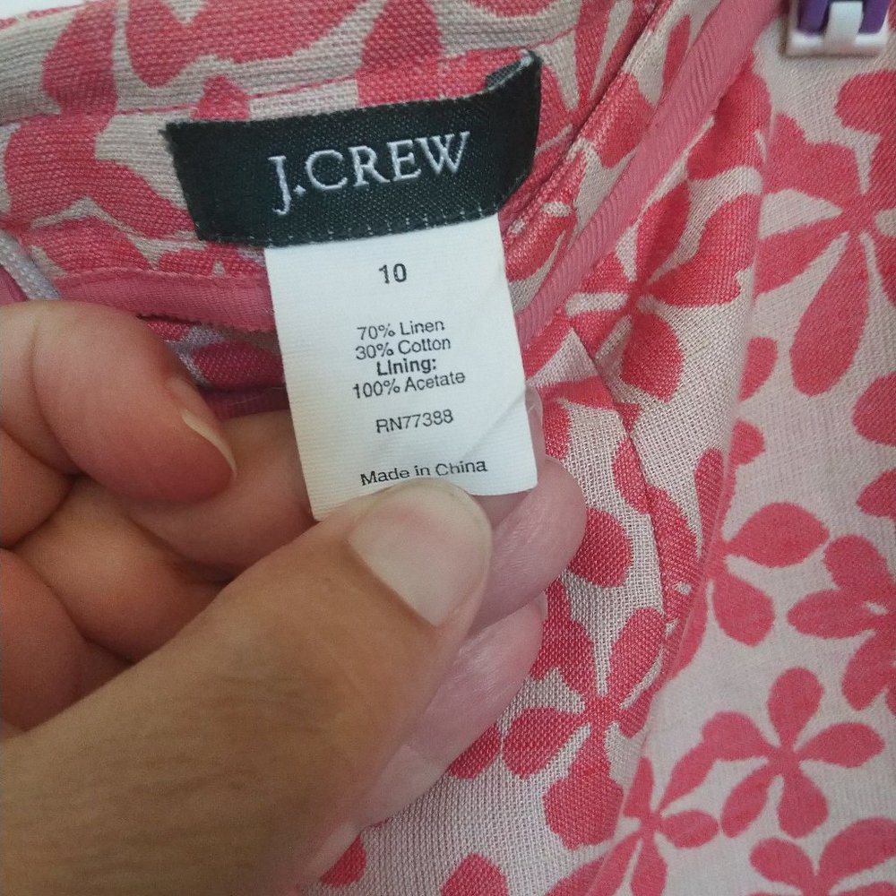 VTG 2004 FLORAL J Crew  LINEN blend SKIRT 10,  EUC - Picture 4 of 6